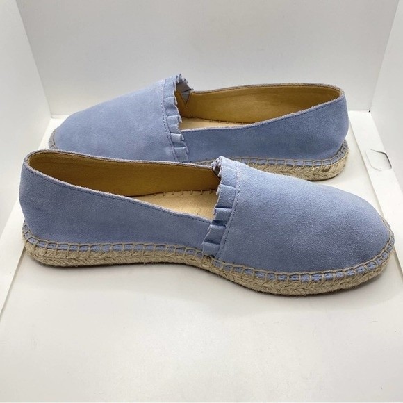 Talbots Light Blue Izzy Suede Leather Espadrille Slip On Flats 6.5 - Picture 3 of 9